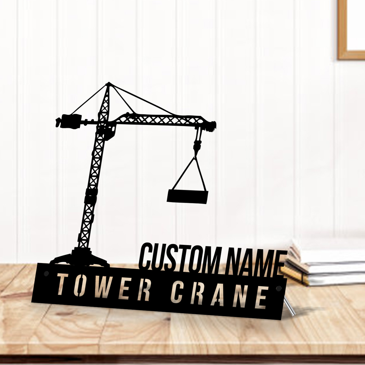 Custom Tower Crane Desk Name P - Heavy Equipment Sign 评论和价格