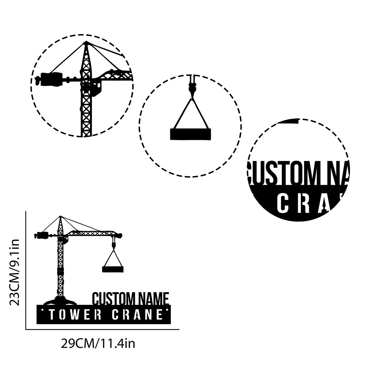 Custom Tower Crane Desk Name P - Heavy Equipment Sign 评论和价格