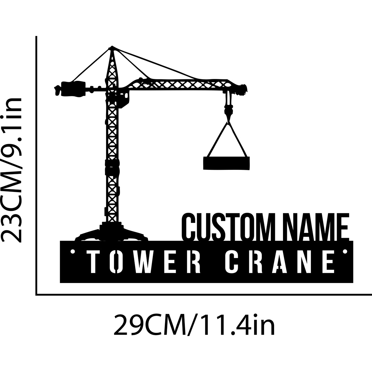 Custom Tower Crane Desk Name P - Heavy Equipment Sign 评论和价格