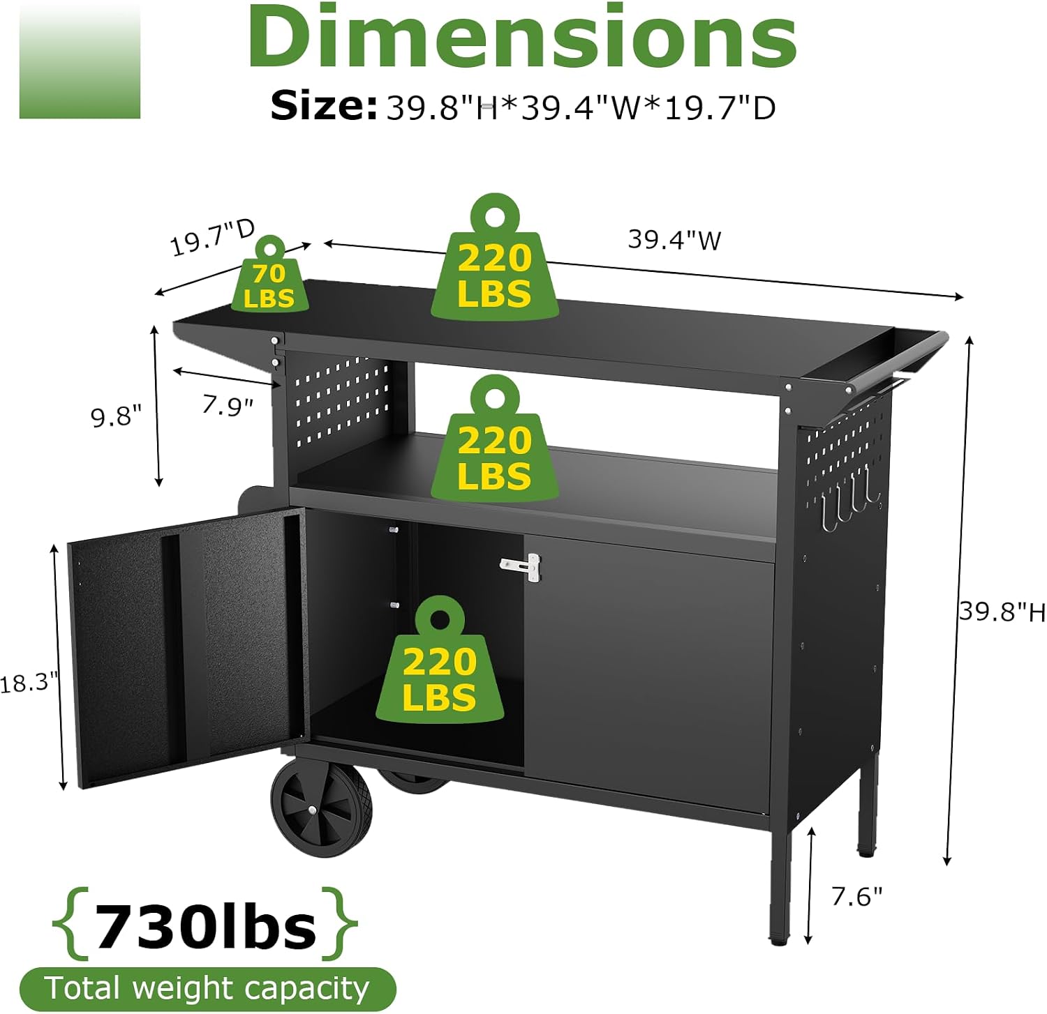 Outdoor Grill Cart Table With  - Heavy Equipment Tires 评论和价格