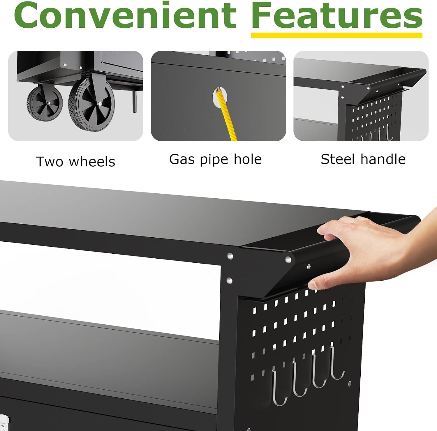 Outdoor Grill Cart Table With  - Heavy Equipment Tires 评论和价格