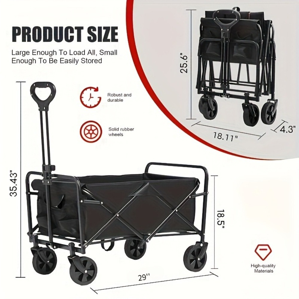 Heavy Duty Foldable Garden Car - Heavy Equipment Tires 评论和价格
