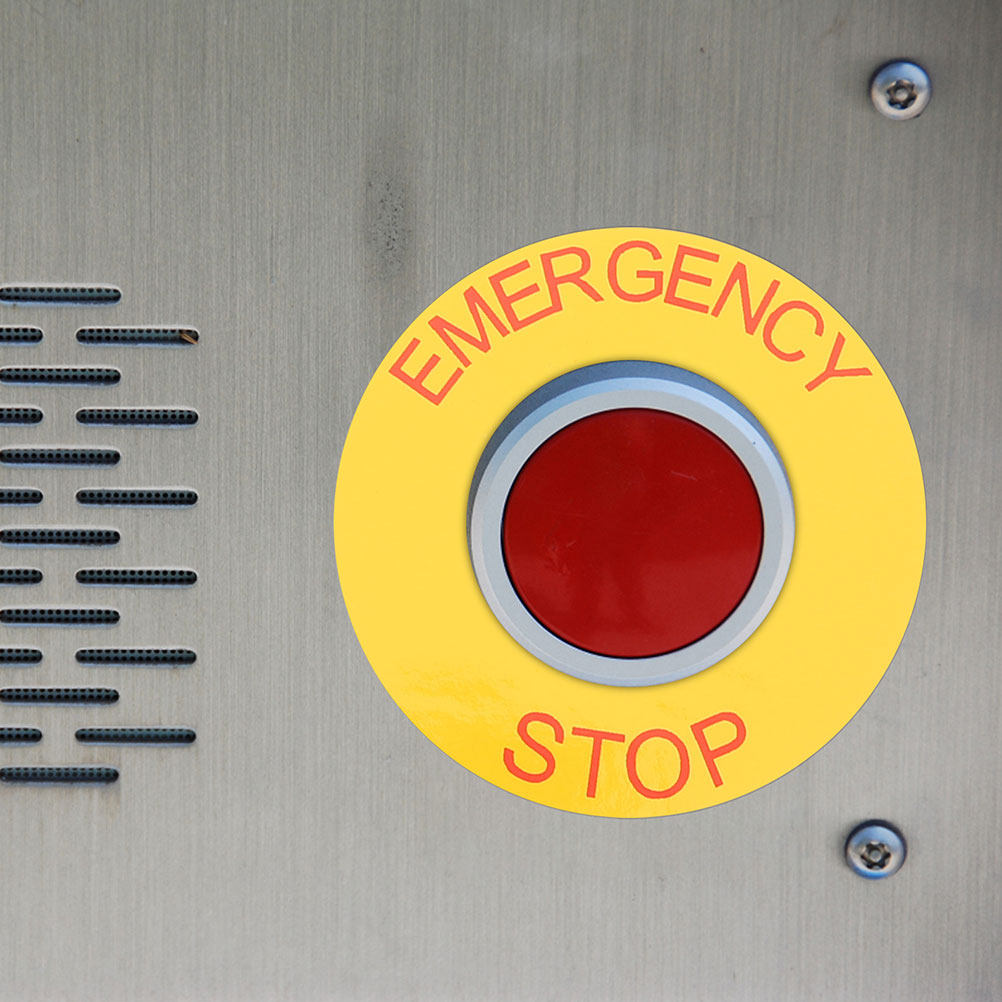 2Pcs Emergency Stop Sign Decal - Heavy Equipment Sign 评论和价格